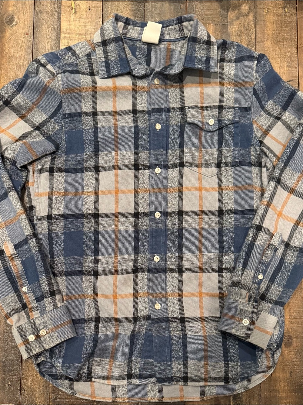 The North Face Arroyo Gray and Blue Plaid Button-Down Shirt